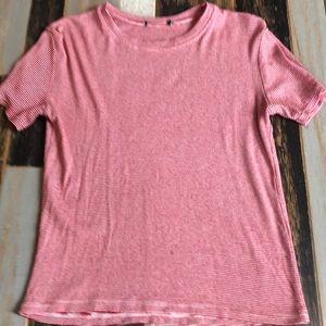 red and white striped t-shirt